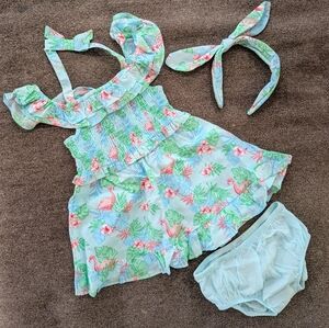 Janie and Jack Baby Girl 3-piece Outfit Size 6-12 Months 100% Cotton